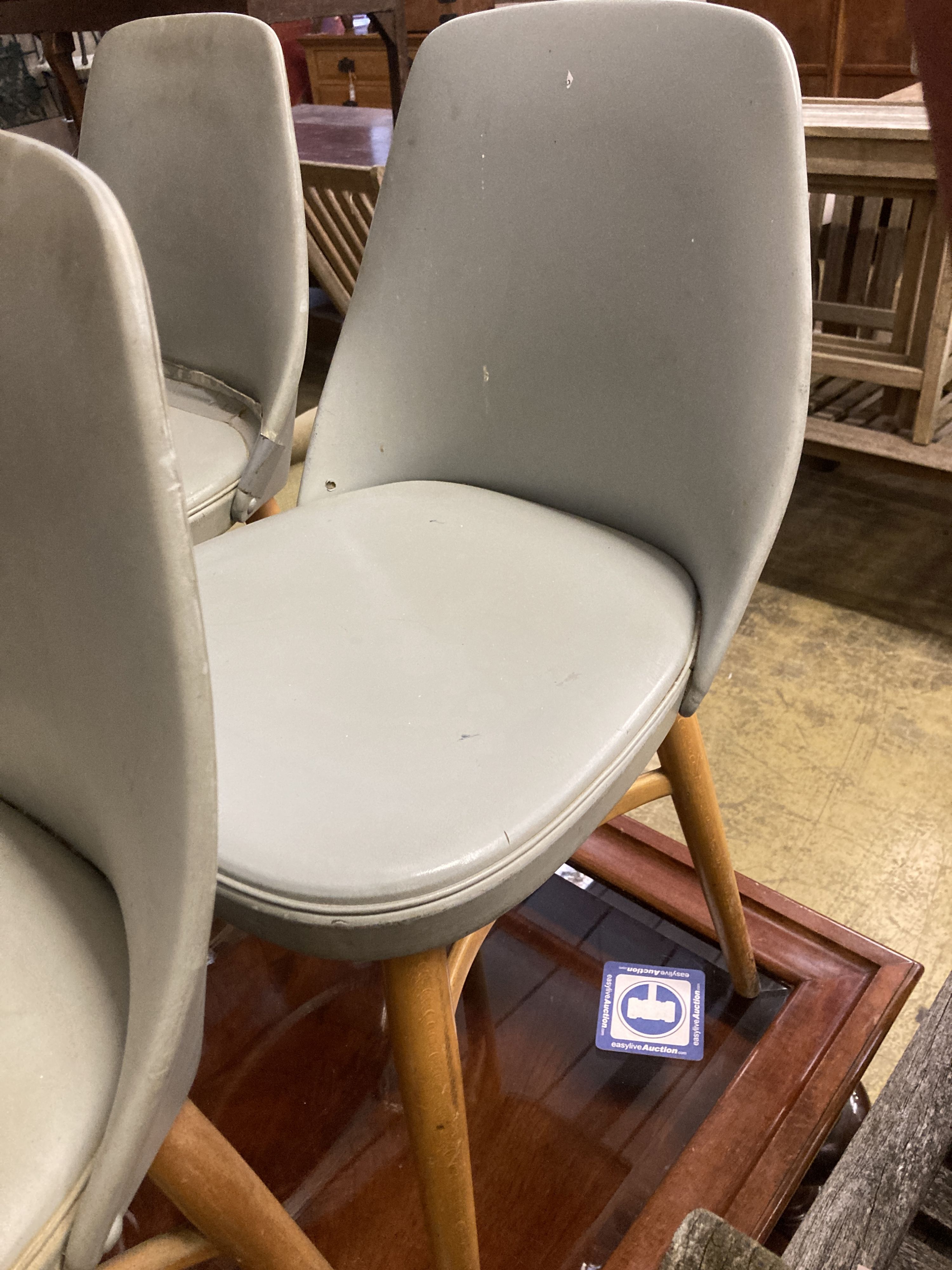 Mid century design. A set of four beech chairs by Stoe Czechoslovakia